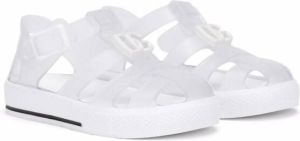 Dolce & Gabbana Kids logo cage flat sandals White