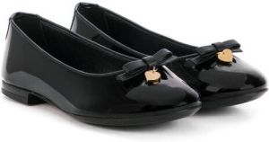 Dolce & Gabbana Kids logo-charm ballerina shoes Black