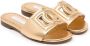 Dolce & Gabbana Kids DG-logo leather sandals Gold - Thumbnail 1