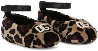 Dolce & Gabbana Kids leopard-print ballerina shoes Neutrals