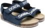 Dolce & Gabbana Kids logo-embroidered touch-strap sandals Blue - Thumbnail 1