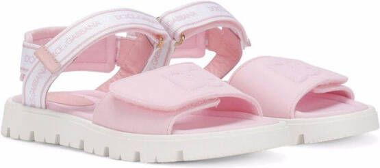 Dolce & Gabbana Kids DG-logo touch-strap sandals Pink