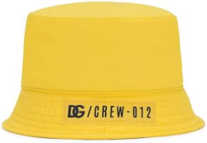 Dolce & Gabbana Kids logo-patch bucket hat Yellow