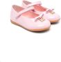 Dolce & Gabbana Kids logo-plaque ballerina shoes Pink - Thumbnail 1