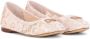 Dolce & Gabbana Kids logo-plaque lace-detail ballerina shoes Pink - Thumbnail 1