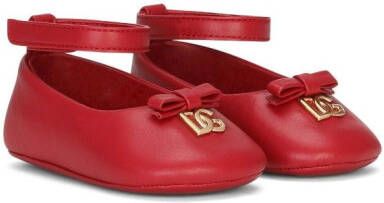 Dolce & Gabbana Kids DG plaque ballerina shoes Red