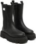 Dolce & Gabbana Kids logo-plaque leather ankle boots Black - Thumbnail 1