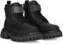 Dolce & Gabbana Kids logo-plaque leather combat boots Black - Thumbnail 1