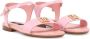 Dolce & Gabbana Kids logo-plaque leather sandals Pink - Thumbnail 1