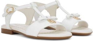 Dolce & Gabbana Kids logo-plaque leather sandals White