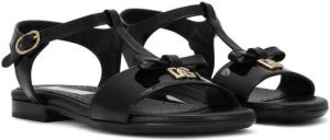Dolce & Gabbana Kids logo-plaque open-toe sandals Black