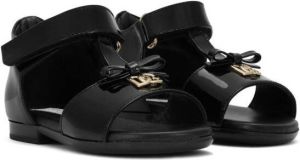 Dolce & Gabbana Kids logo-plaque open-toe sandals Black