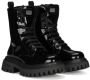 Dolce & Gabbana Kids logo-plaque patent-leather combat boots Black - Thumbnail 1