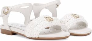 Dolce & Gabbana Kids logo-plaque sandals White