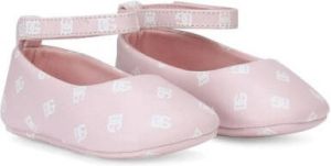 Dolce & Gabbana Kids logo-print ballerina shoes Pink