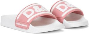 Dolce & Gabbana Kids logo-print detail sandals 8B405 BIANCO ROSA