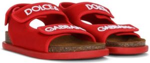 Dolce & Gabbana Kids logo-print flat sandals Red