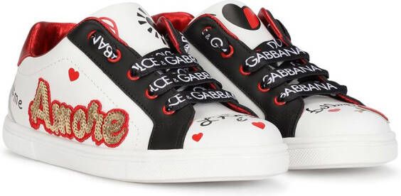 Dolce & Gabbana Kids logo-print lace-up sneakers White