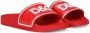 Dolce & Gabbana Kids logo-print leather slides Red - Thumbnail 1