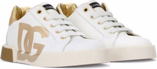 Dolce & Gabbana Kids logo-print low-top leather sneakers White
