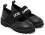 Dolce & Gabbana Kids logo-tape leather Mary Jane shoes Black - Thumbnail 1