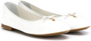 Dolce & Gabbana Kids logo tag ballerina shoes White