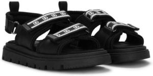 Dolce & Gabbana Kids logo-tape strappy sandals Black