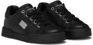 Dolce & Gabbana Kids logo-plaque low-top sneakers Black