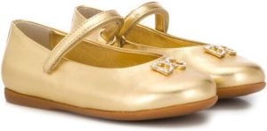 Dolce & Gabbana Kids Mary Jane ballerina shoes Gold