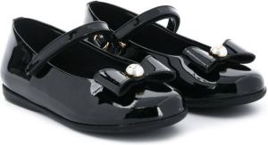 Dolce & Gabbana Kids Mary Jane bow-detail ballerina shoes Black