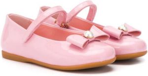 Dolce & Gabbana Kids Mary Jane bow-detail ballerina shoes Pink