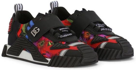 Dolce & Gabbana Kids NS1 floral-print sneakers Black