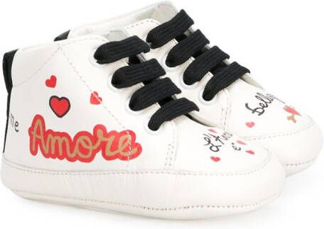 Dolce & Gabbana Kids patched hi-top sneakers White