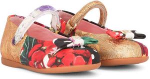 Dolce & Gabbana Kids patchwork bow-detail ballerina shoes Black