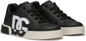Dolce & Gabbana Kids Portofino low-top leather sneakers Black