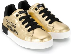 Dolce & Gabbana Kids Portofino low-top sneakers Gold