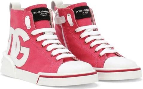 Dolce & Gabbana Kids Portofino Space high-top sneakers Pink