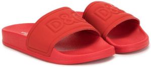 Dolce & Gabbana Kids raised logo slides Red