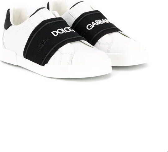 Dolce & Gabbana Kids slip-on logo band sneakers White