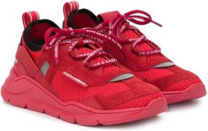 Dolce & Gabbana Kids suede panel sneakers Red