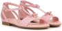 Dolce & Gabbana Kids T-strap patent leather sandals Pink - Thumbnail 1