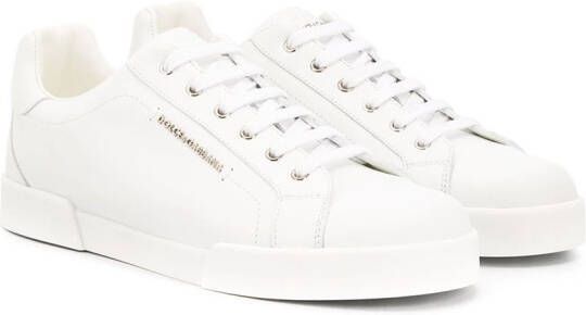 Dolce & Gabbana Kids TEEN logo plaque sneakers White