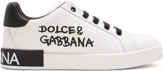 Dolce & Gabbana Kids TEEN logo-print low-top sneakers Blue