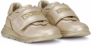 Dolce & Gabbana Kids touch-strap leather sneakers Gold