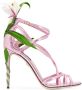 Dolce & Gabbana Kiera lily-embroidered sandals Pink - Thumbnail 1