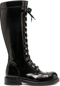 Dolce & Gabbana knee-high lace-up combat boots Black