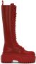 Dolce & Gabbana lace-up knee-high leather boots Red - Thumbnail 1