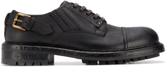 Dolce & Gabbana leather buckle Derby shoes Black