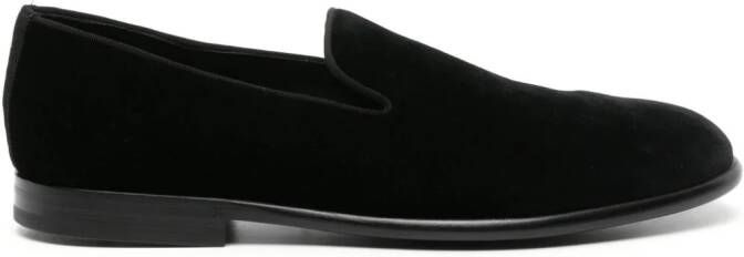 Dolce & Gabbana leather-sole velvet loafers Black
