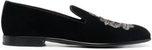 Dolce & Gabbana Leonardo embroidered slippers Black